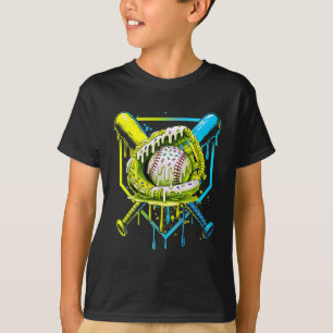 Camiseta Bebida De Béisbol Para Niños Jóvenes Jóvenes Con H