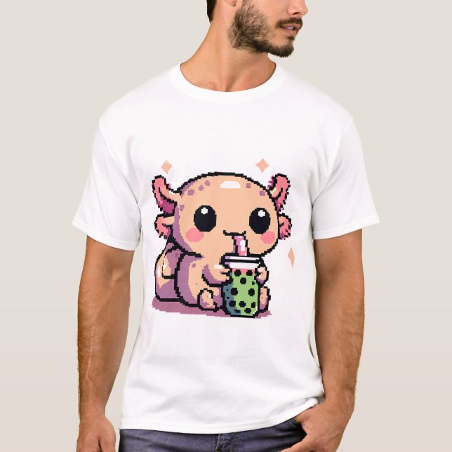 Camiseta Bebida de Boba Pixel Art (Anverso)