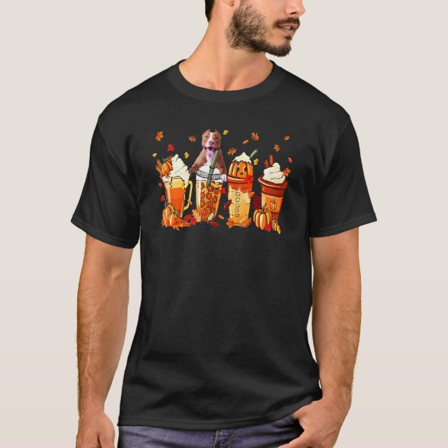 Camiseta Bebida de café Pitbull Pumpkin Spice Latte Otoño F (Anverso)