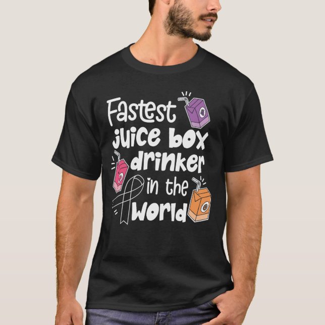 Camiseta Bebida de caja de jugo más rápida mundo Diabetes t (Anverso)