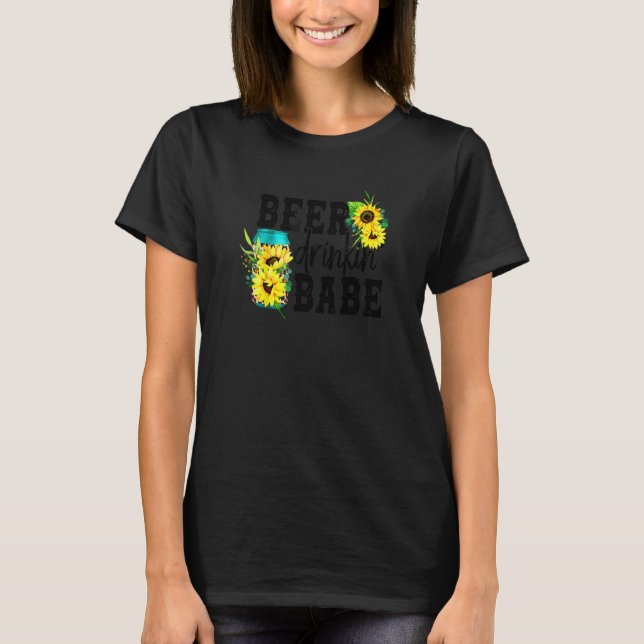 Camiseta Bebida De Cerveza 'Babe Leopard Beer Can With Sunf (Anverso)