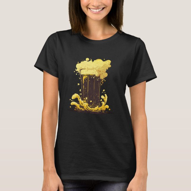 Camiseta Bebida de cerveza Frothy Heer Lovers Pint Glas (Anverso)