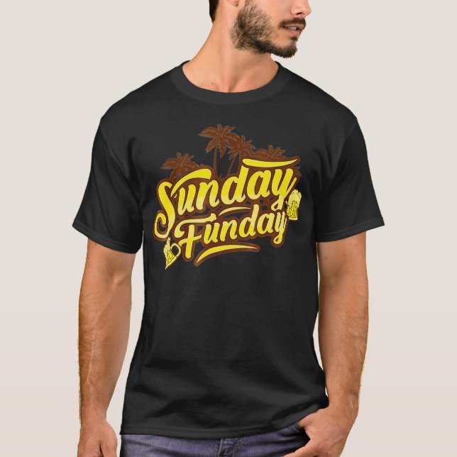 Camiseta Bebida de Cerveza Funday Dominical (Anverso)