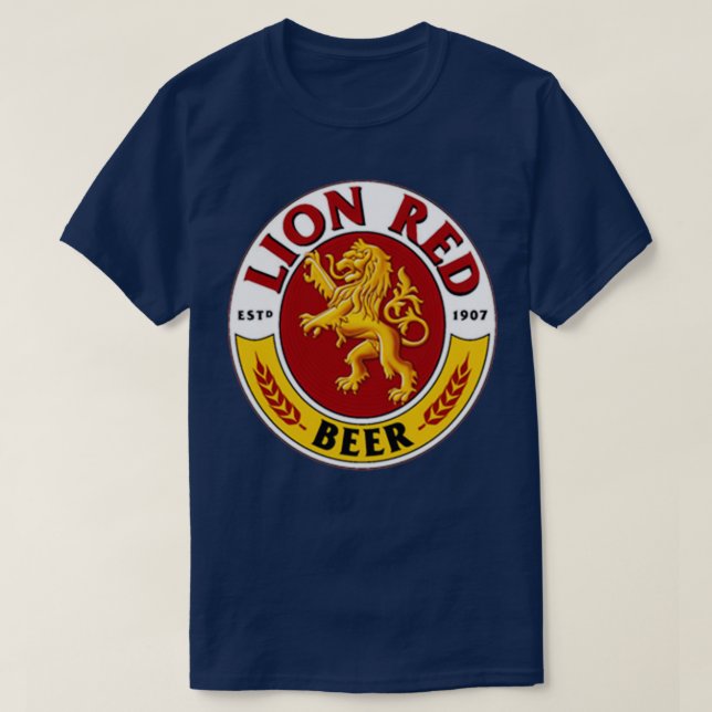 Camiseta Bebida de cerveza roja de león Premium TShirt (Diseño del anverso)