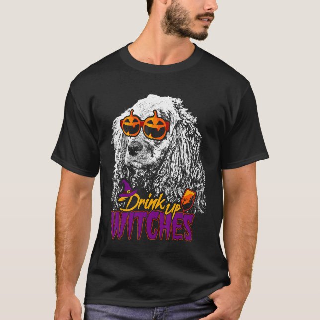 Camiseta Bebida de Cocker Spaniel provoca divertida Hallowe (Anverso)