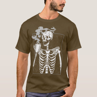 Camiseta Bebida de esqueleto Café Reaper Ceber muerto Café