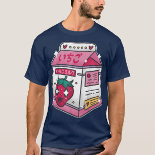 Camiseta Bebida de fresa japonesa Kawaii Manga Anime