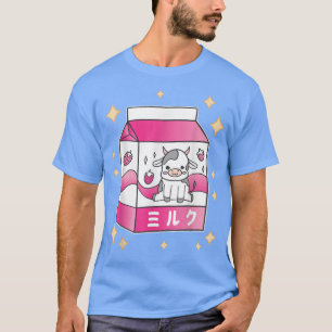 Camiseta Bebida de fresa Kawaii Manga Anime Japón Gra