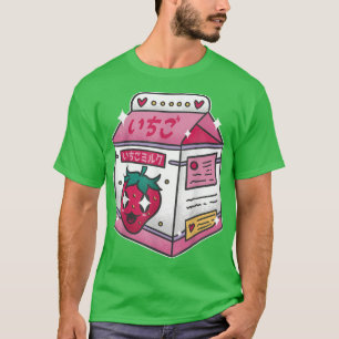Camiseta Bebida de fresa Kawaii Manga Anime Japón Gra