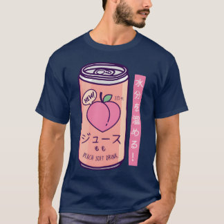Camiseta Bebida de jugo de melocotón estética japonesa de l