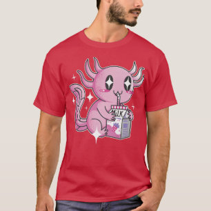 Camiseta Bebida de leche Axolotl Kawaii Cute Japón Premium