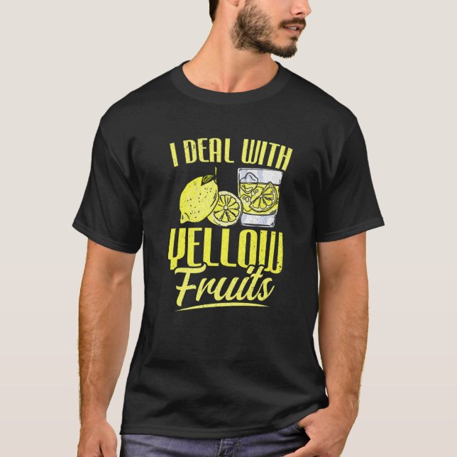 Camiseta Bebida De Limón Yo Trato Con Frutas Amarillas Lemo (Anverso)