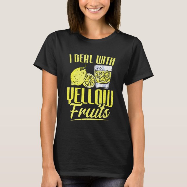 Camiseta Bebida De Limón Yo Trato Con Frutas Amarillas Lemo (Anverso)
