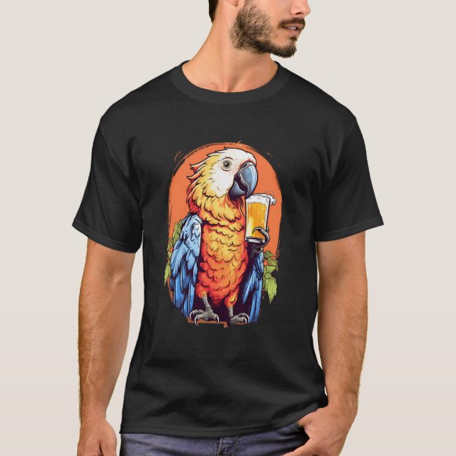 Camiseta Bebida de loro Beer Graciosa Beer Beer Drinker Par (Anverso)