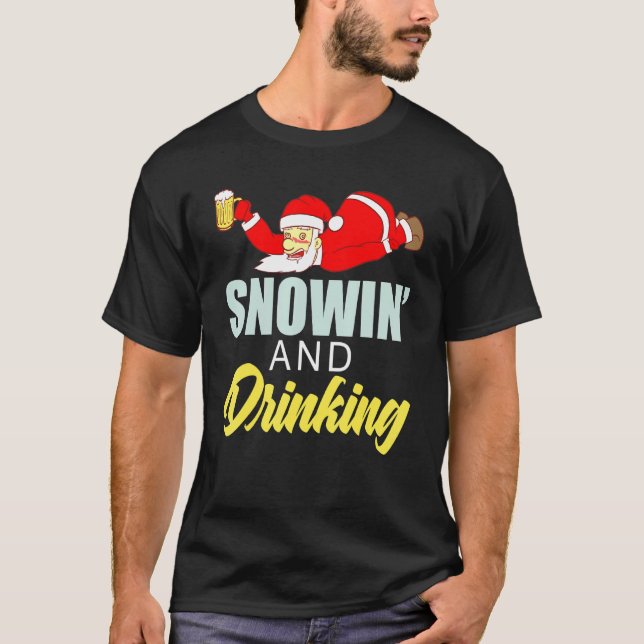 Camiseta Bebida de nieve Cerveza alcohólica borracha celebr (Anverso)