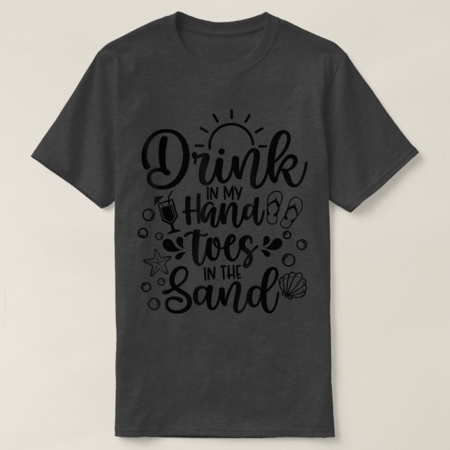 Camiseta Bebida de vacaciones de verano en la playa en los  (Diseño del anverso)