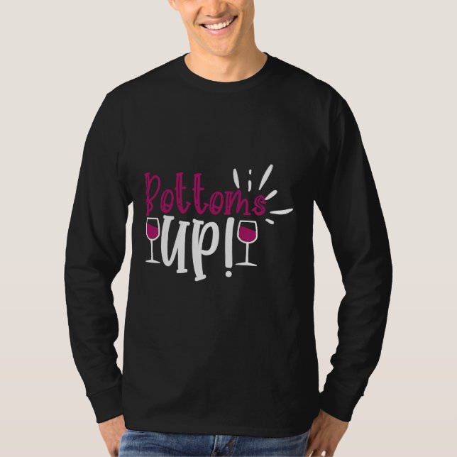 Camiseta Bebida de vino Bottoms up (Anverso)