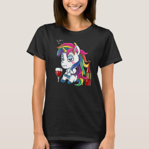 Camiseta Bebida de vino de Unicornio borracha