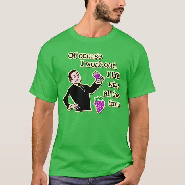 Camiseta Bebida de vino divertida Personalizado del humor d (Anverso)