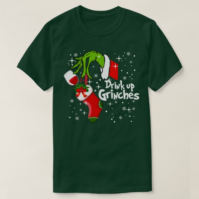 Camiseta Bebida de vino rojo Grpulgadas Funny Navidades (Diseño del anverso)