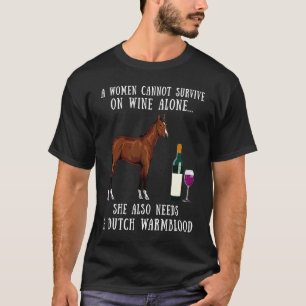 Camiseta Bebida de Vino y Cabalgata de Caballo Holandés de