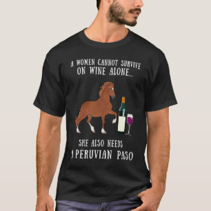 Camiseta Bebida De Vino Y Caballo Peruano De Paso En Pie