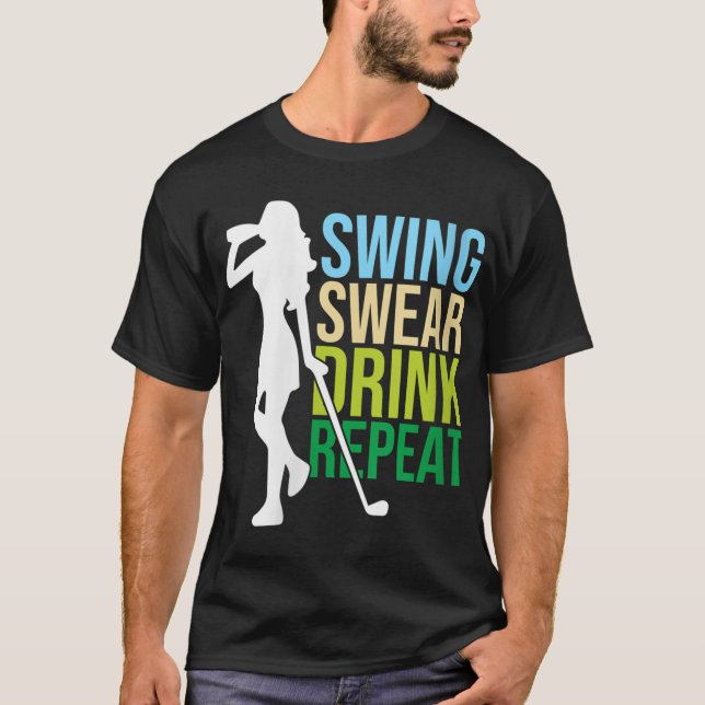 Camiseta Bebida de zarramplín Repetición Entusiast de Golf (Anverso)