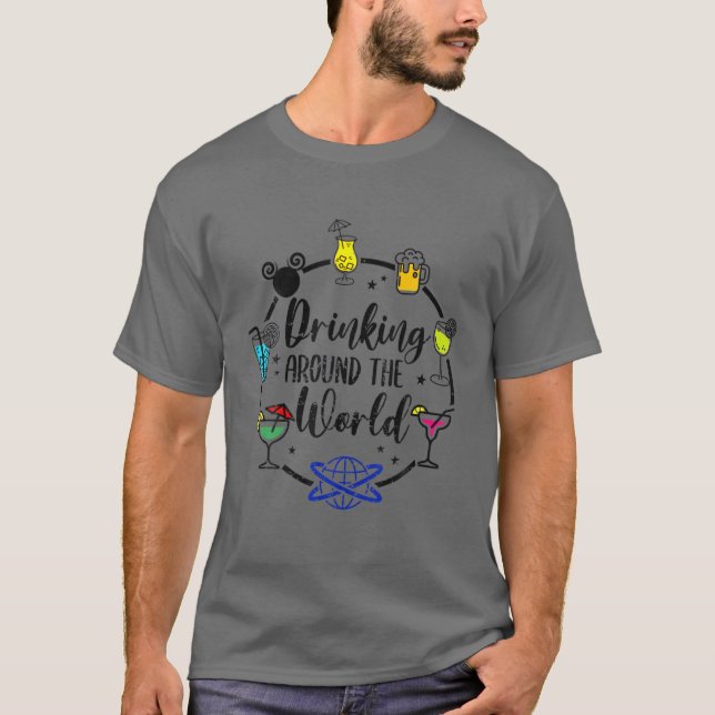 Camiseta Bebida divertida alrededor del mundo Beer Wine (Anverso)