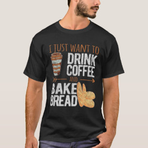 Camiseta Bebida divertida Café Pan de pan Baker Retro V