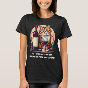 Camiseta Bebida divertida con mi gato Wine Lover Tee