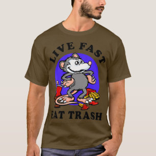 Camiseta Bebida divertida de basura rápida en vivo con bas