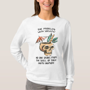 Camiseta Bebida divertida del cráneo de tu gráfico enemigo 