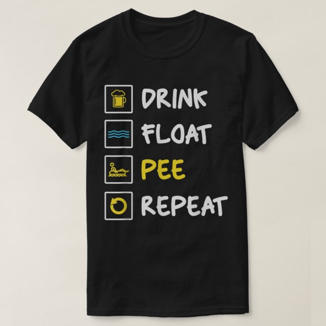 Camiseta Bebida divertida Pee Pee Repetir Canoeing Tubati B (Diseño del anverso)