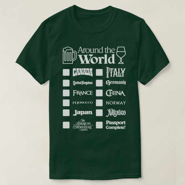 Camiseta Bebida ecológica en todo el mundo Textos blancos e (Diseño del anverso)