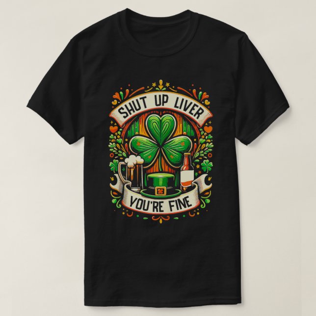 Camiseta Bebida el Día de los Sta Patrocinadores de Irlanda (Diseño del anverso)