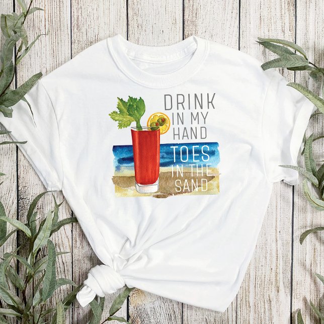 Camiseta Bebida En Mi Mano Cita Verano De Playa Náutica (Subido por el creador)