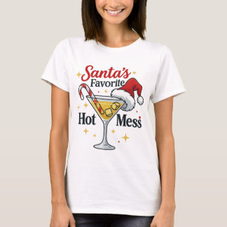 Camiseta Bebida favorita de Santa: Estampa de desorden tota
