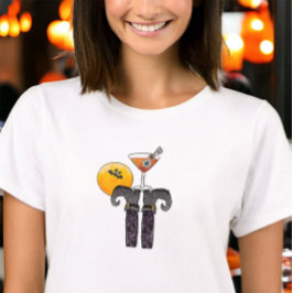 Camiseta Bebida festiva de Halloween Zapatos de bruja lindo