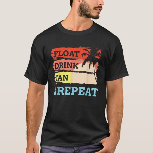 Camiseta bebida flotante bronceado repetir piscina de veran (Anverso)