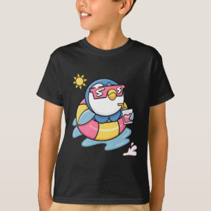 Camiseta Bebida flotante de verano del pingüino tranquilo V