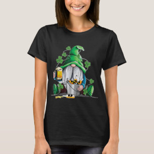 Camiseta Bebida Gnome Irlandesa Beer Beer Lucky Shamrock Gn