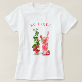 Camiseta Bebida Guay de jugo de fresa fresca - frutas de ve