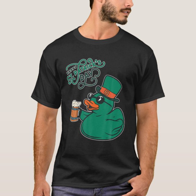 Camiseta Bebida Pato St Patricks Día Cerveza de Pato de Rub (Anverso)