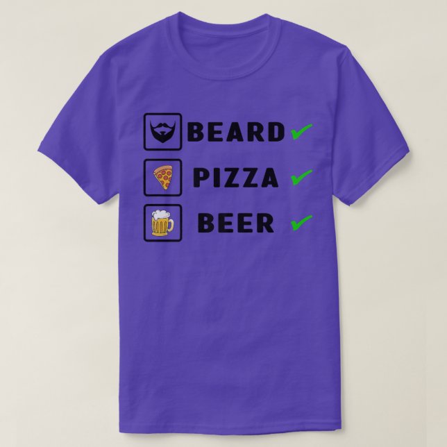 Camiseta Bebida Pizza Beer Check Pizza Lover Pizza Comerlo (Diseño del anverso)