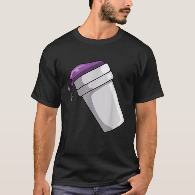 Camiseta Bebida púrpura de doble taza delgada (Anverso)