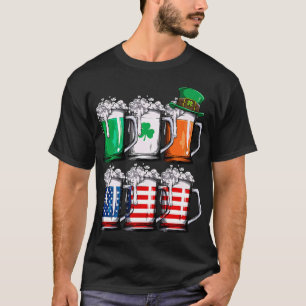Camiseta Bebida St Patricks Day Hombres Bandera Norteameric