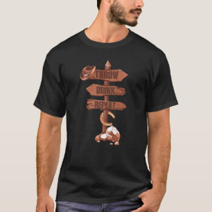 Camiseta Bebida Think Repetir Horseshoe Pitching Retro Appa