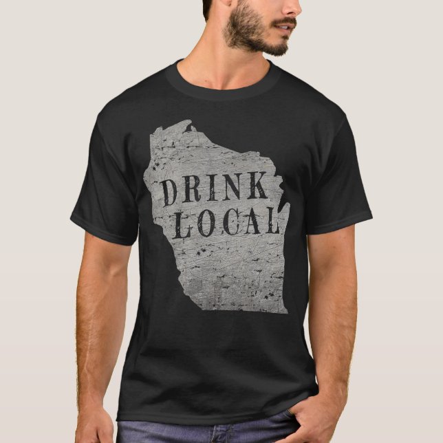 Camiseta Bebida vintage Cerveza de artesanía local Wisconsi (Anverso)