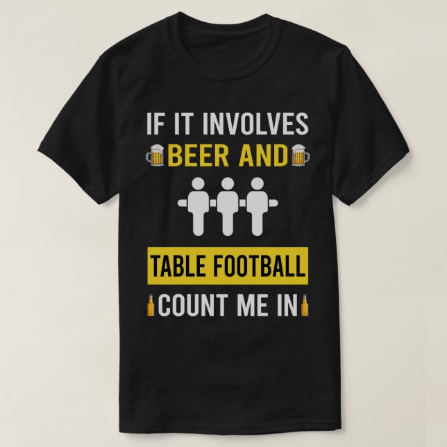 Camiseta Bebida Y Fútbol De Mesa (Diseño del anverso)