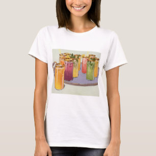 Camiseta Bebidas antiguas, bebidas con cubitos de hielo en